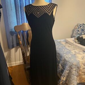 Black velvet beaded Alex Evenings gown size 8